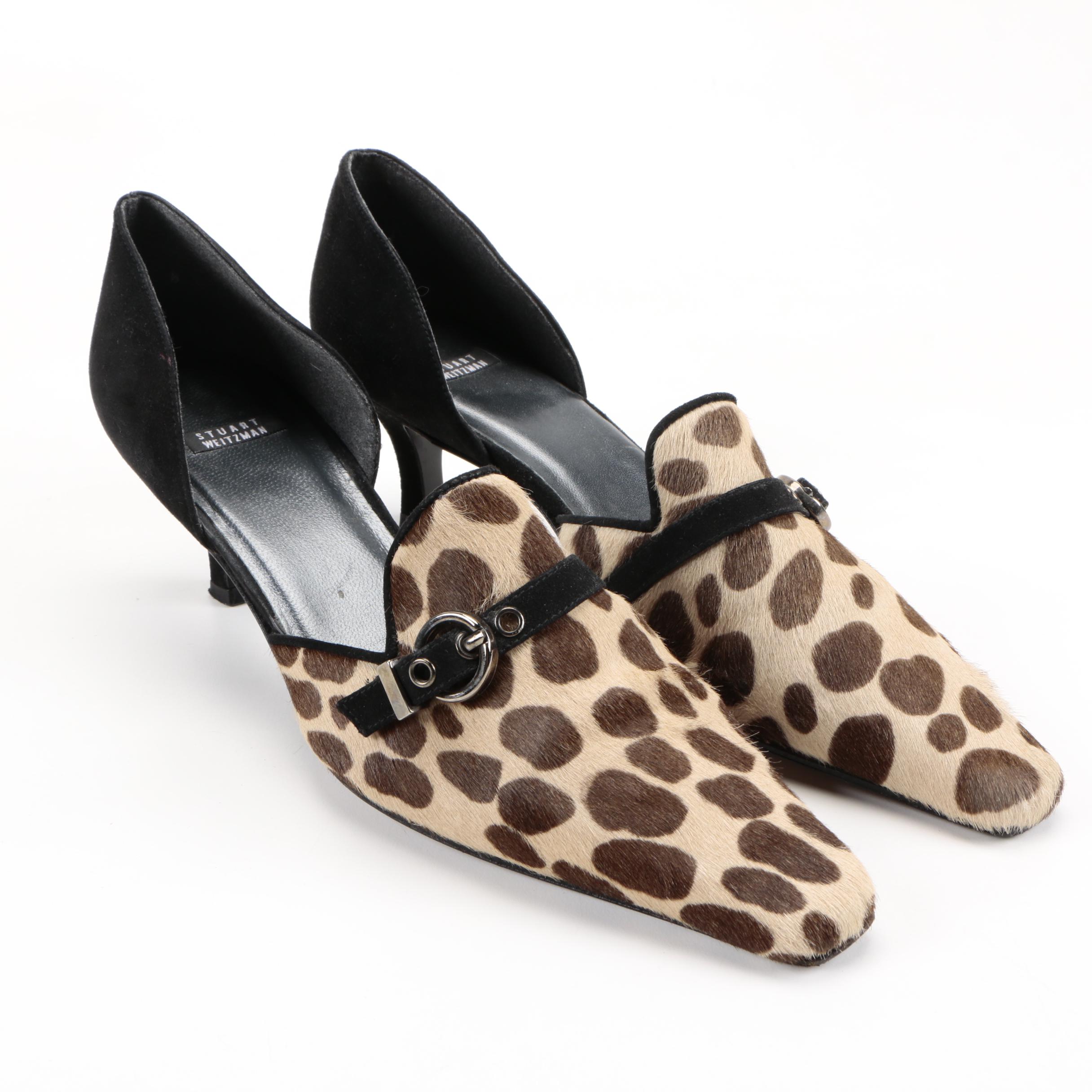 Stuart Weitzman Suede and Pony Hair Pumps