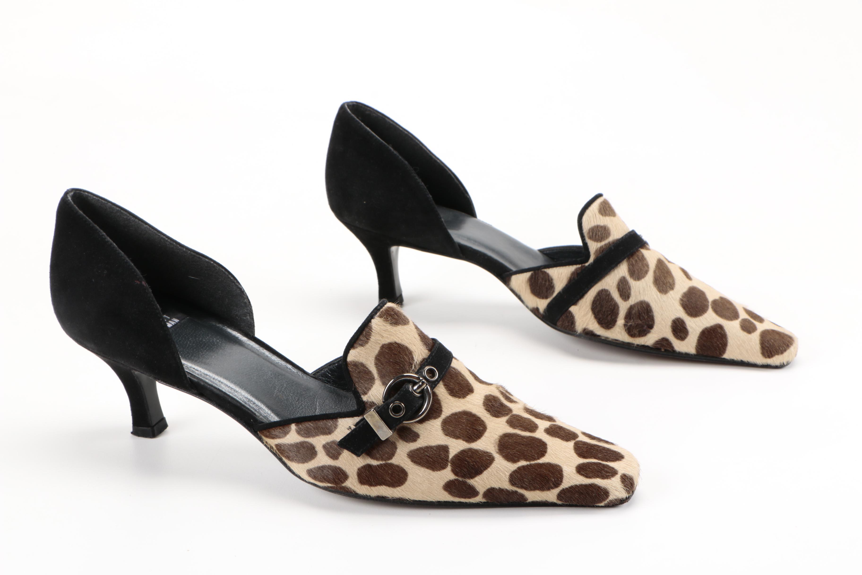 Stuart Weitzman Suede and Pony Hair Pumps