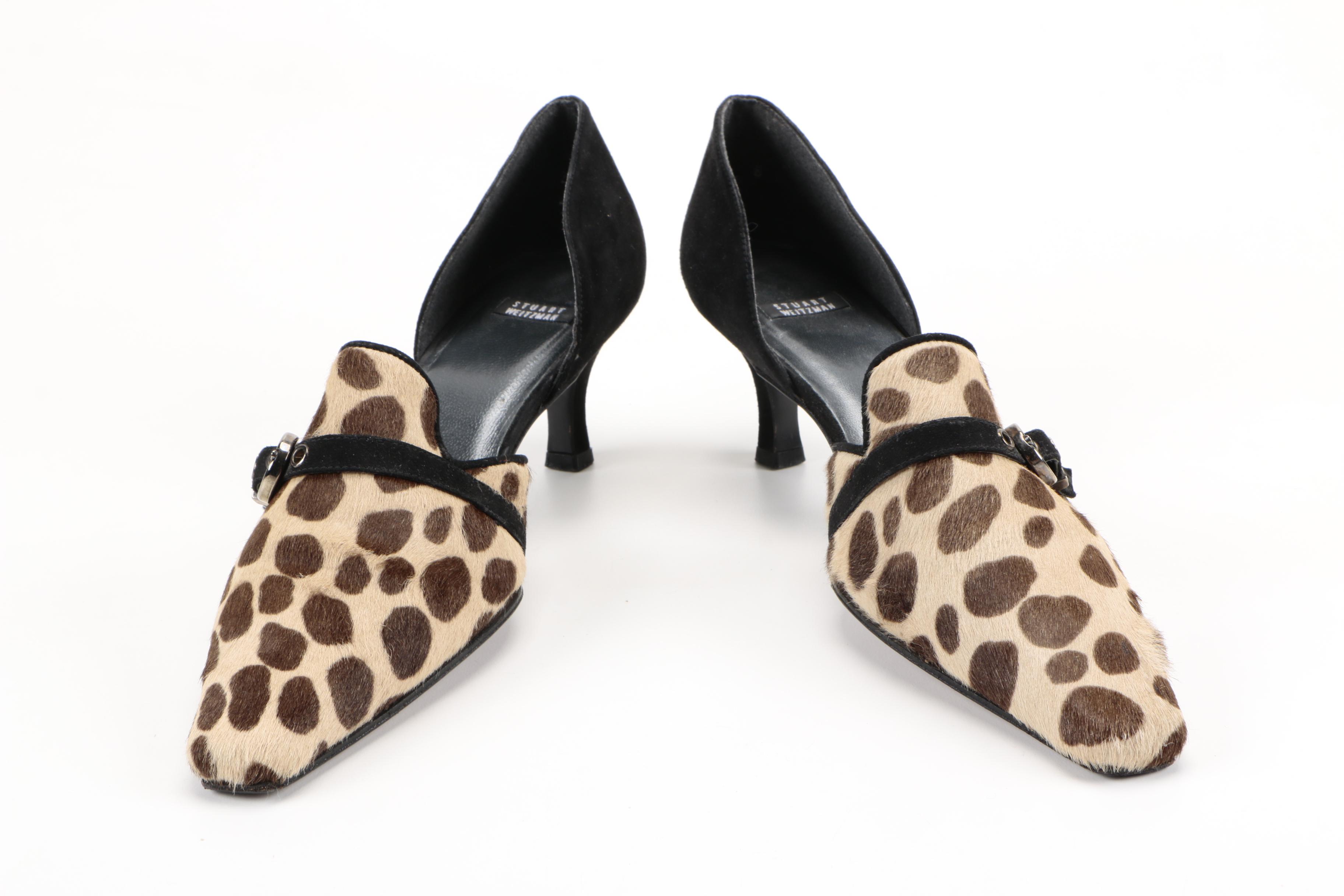 Stuart Weitzman Suede and Pony Hair Pumps