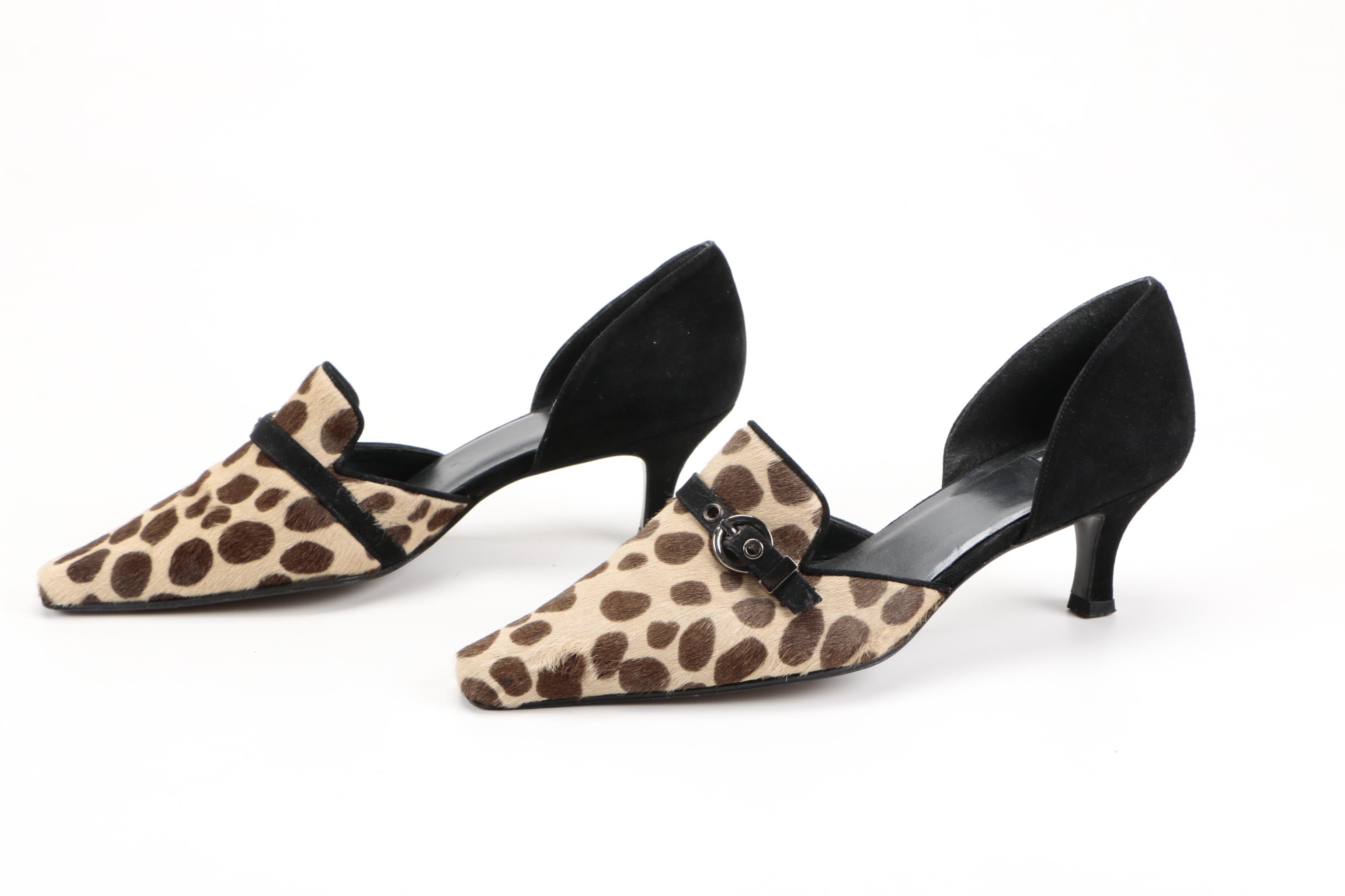 Stuart Weitzman Suede and Pony Hair Pumps