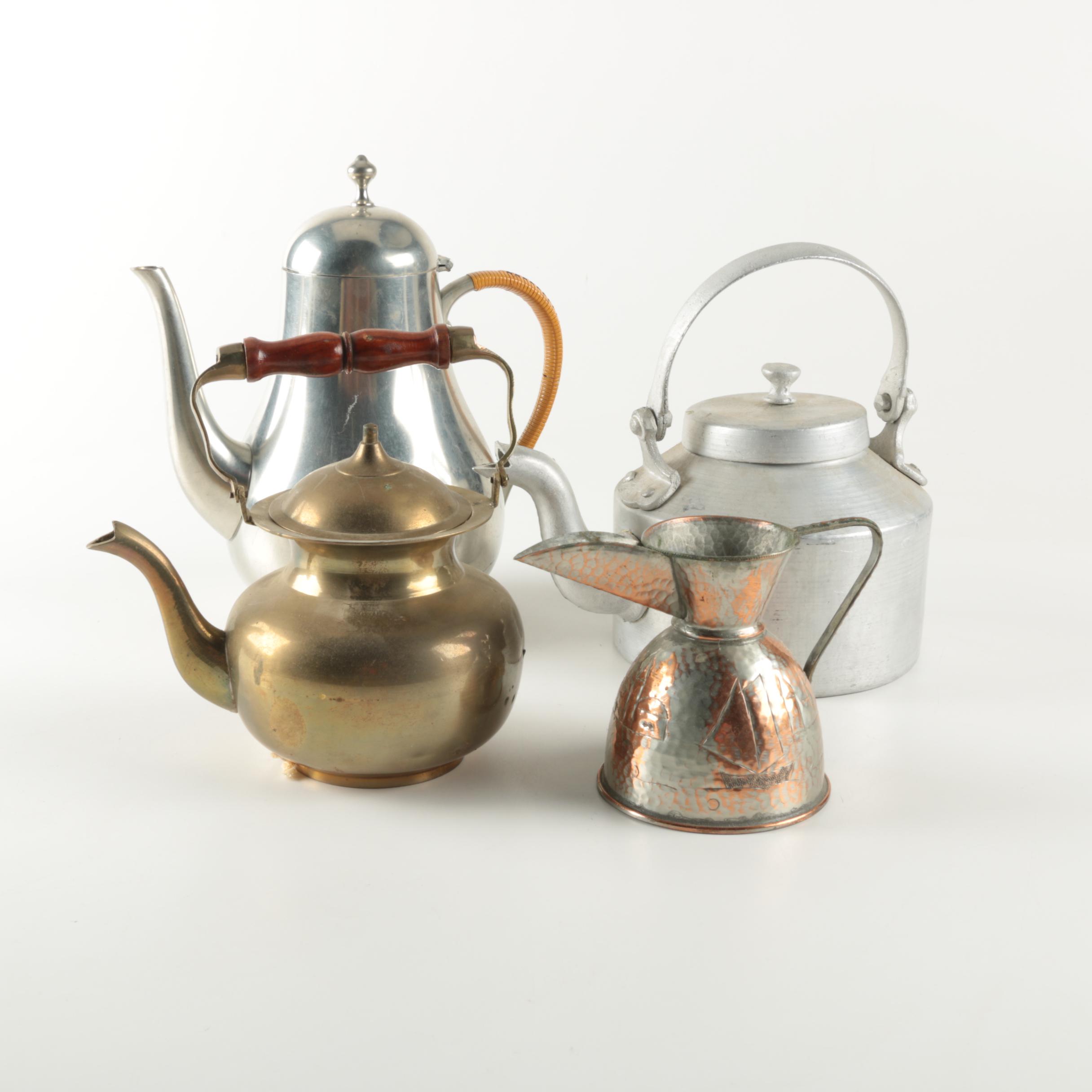Metal Teapots including Royal Holland Pewter