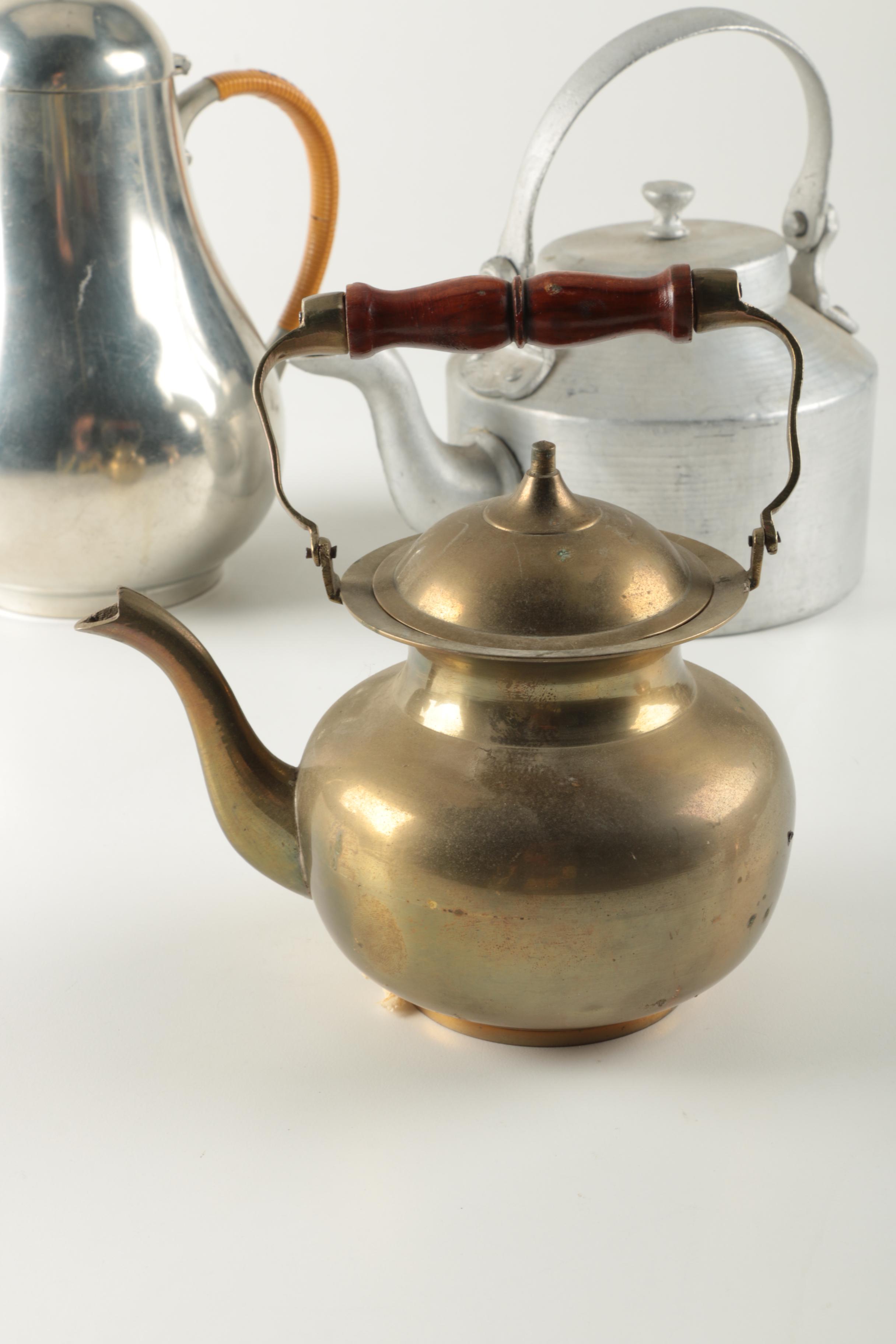 Metal Teapots including Royal Holland Pewter