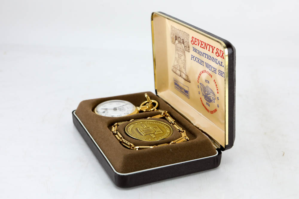 1776 Bicentennial Pocket Watch Set