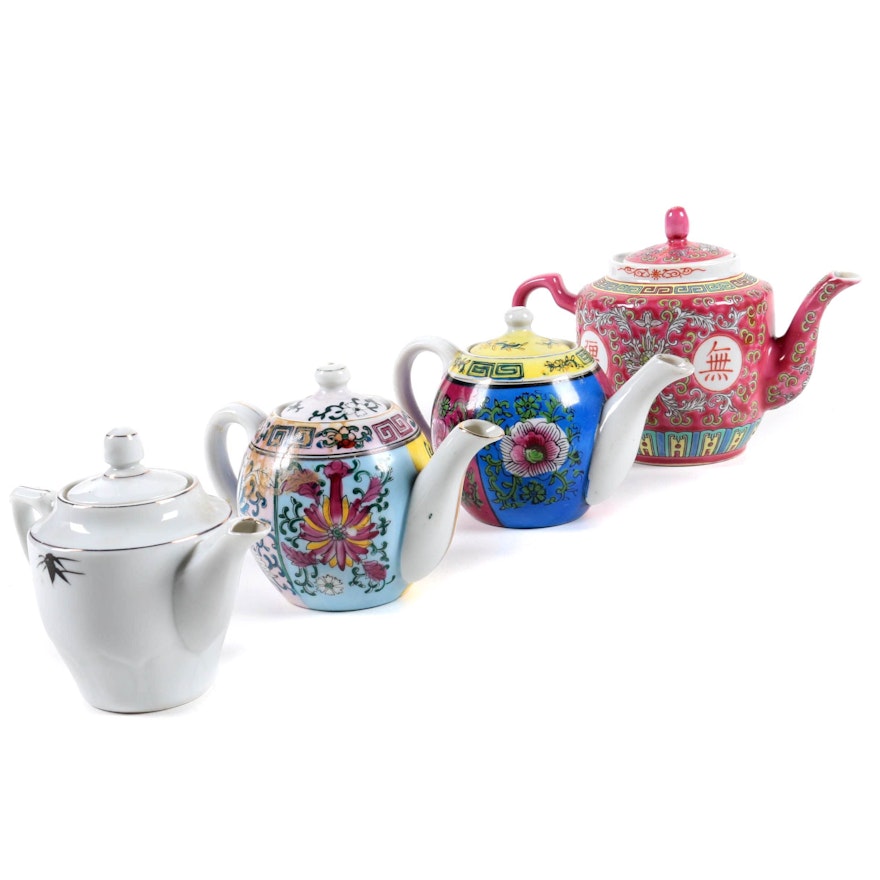 Four Chinese and Japanese Ceramic Teapots