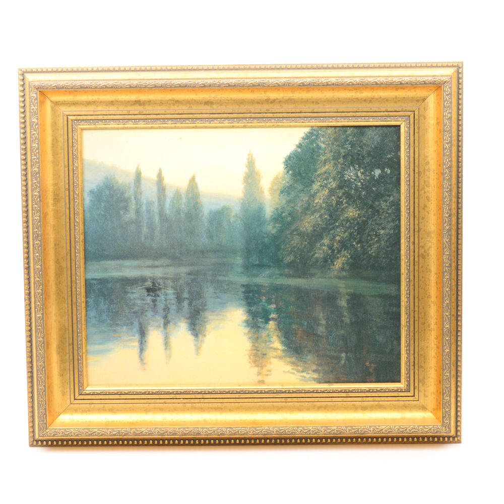 Offset Lithograph of Serene Landscape
