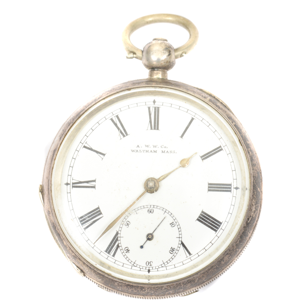 Antique Sterling Silver A.W.W. Co. Pocket Watch