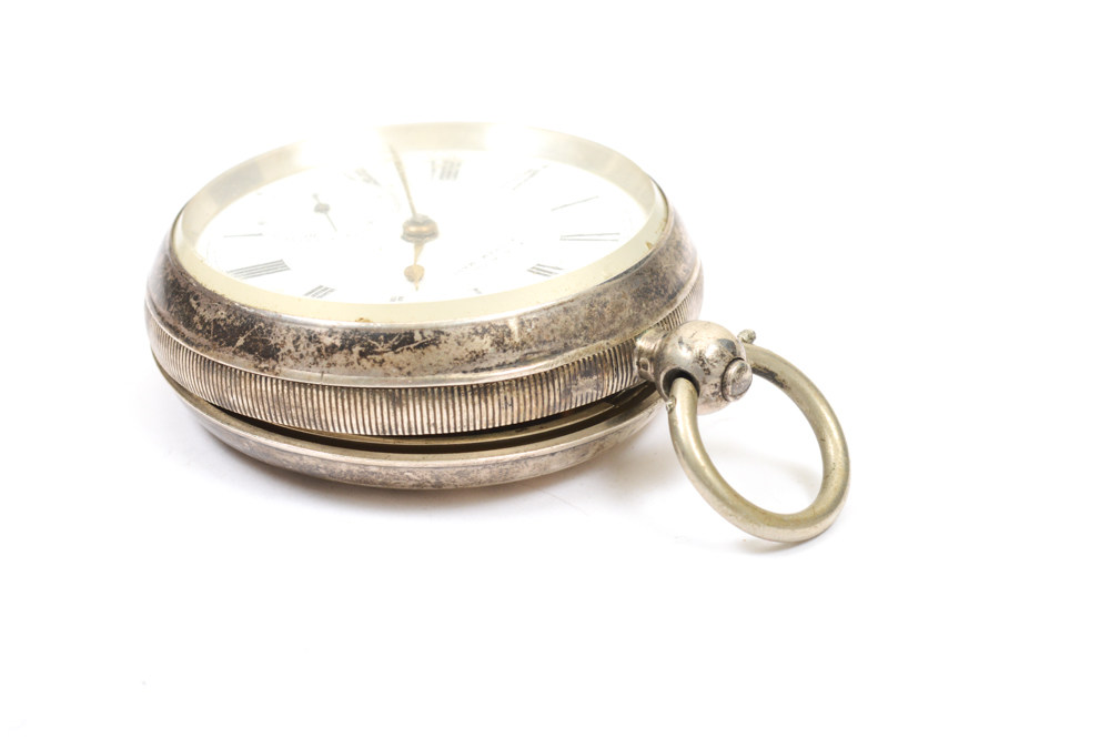 Antique Sterling Silver A.W.W. Co. Pocket Watch