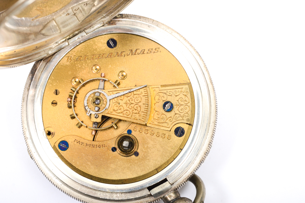 Antique Sterling Silver A.W.W. Co. Pocket Watch