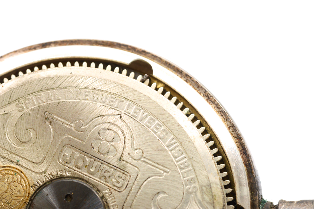 Hebdomas Sterling Silver Open Face Pocket Watch