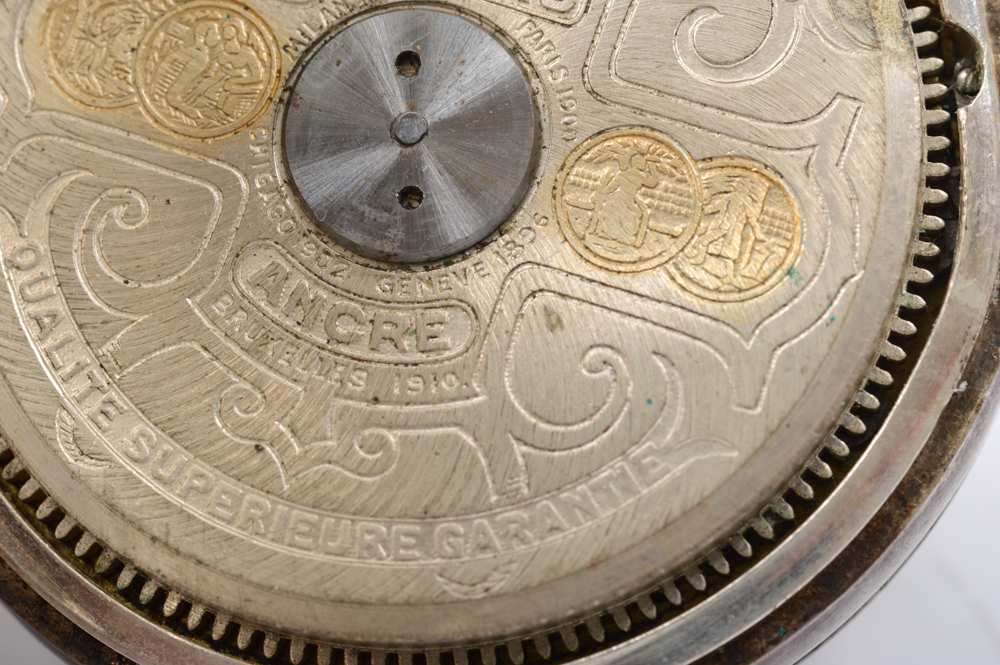 Hebdomas Sterling Silver Open Face Pocket Watch