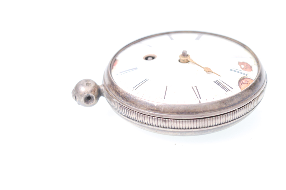 Antique English Sterling Silver Chain Drive Pocket Watch