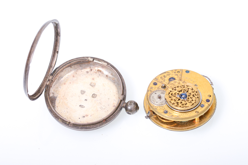 Antique English Sterling Silver Chain Drive Pocket Watch