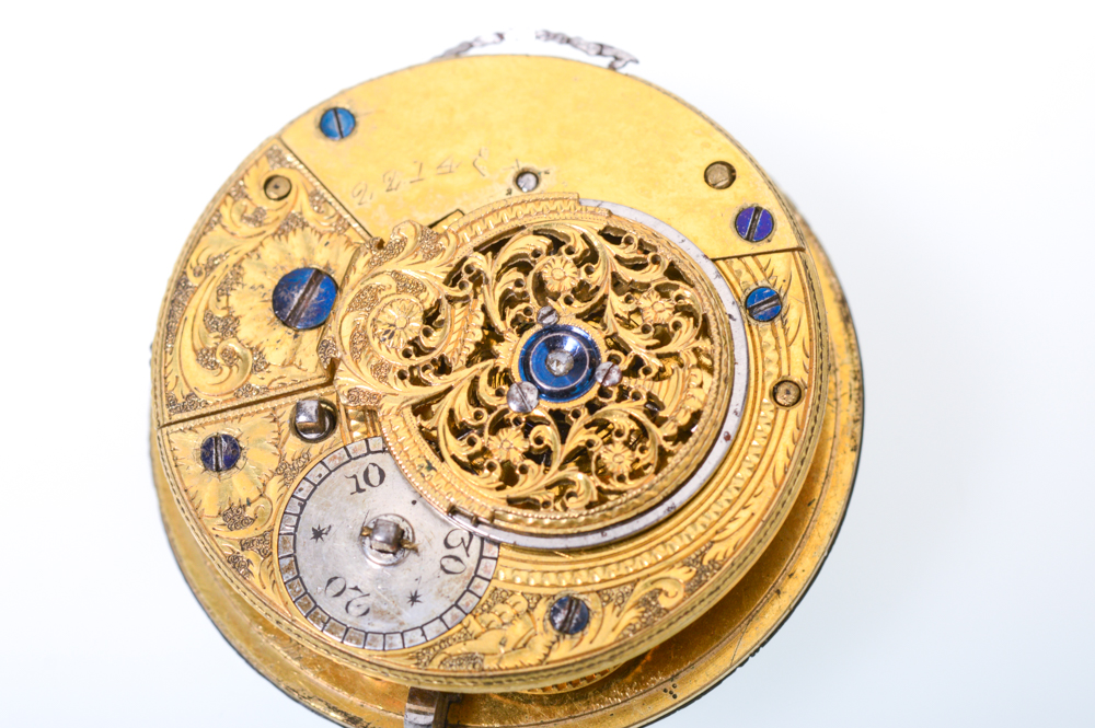 Antique English Sterling Silver Chain Drive Pocket Watch