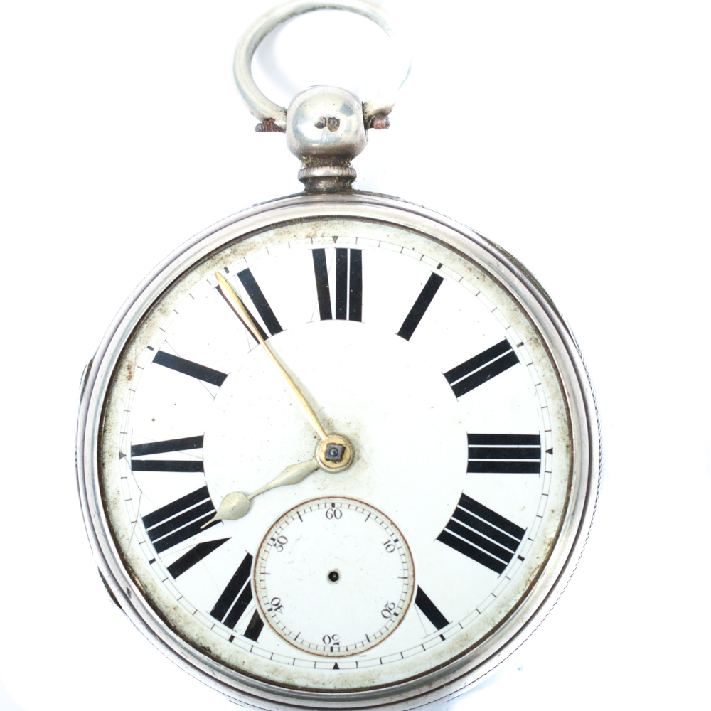 Antique Sterling Silver 1877 London Pocket Watch