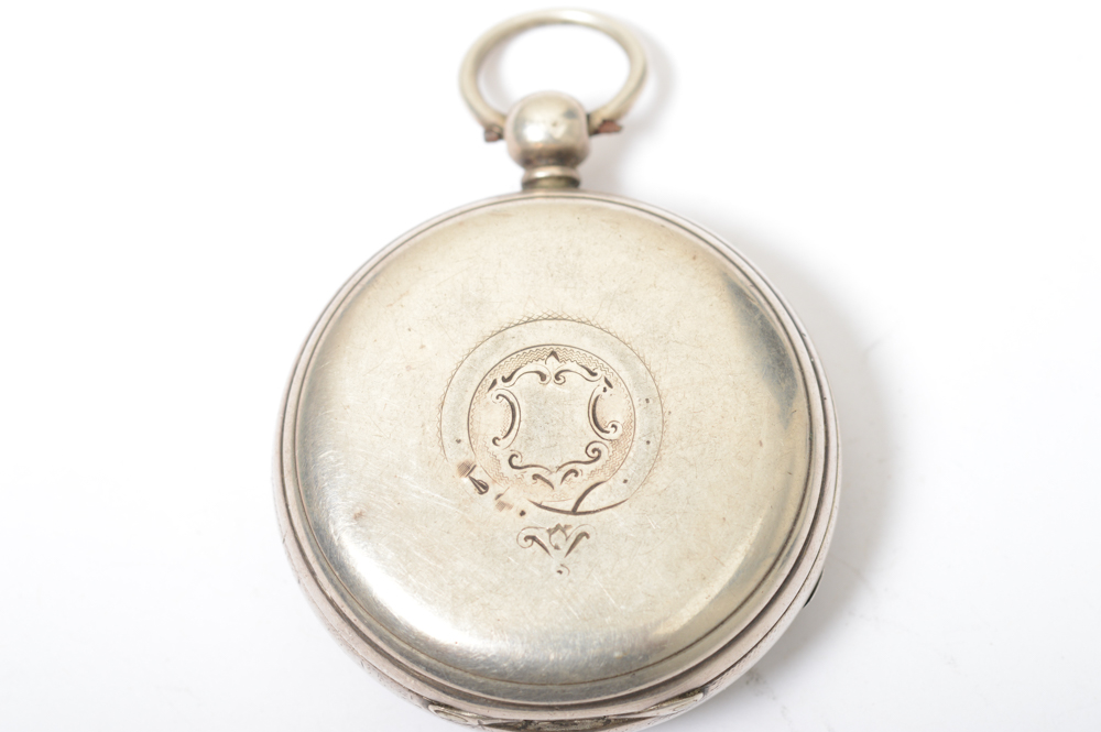 Antique Sterling Silver 1877 London Pocket Watch