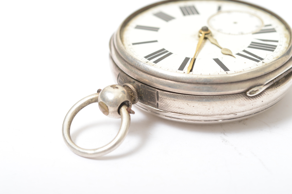 Antique Sterling Silver 1877 London Pocket Watch