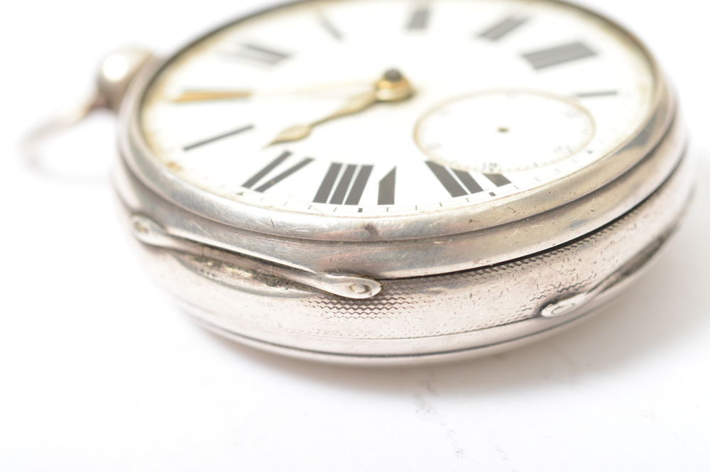 Antique Sterling Silver 1877 London Pocket Watch