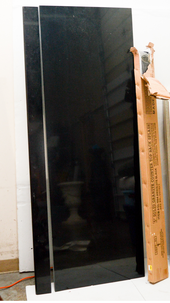 Natural Granite Black Counter Top and Back Splash