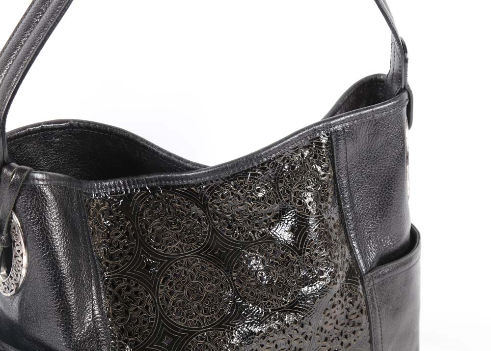 Brighton Black Leather Handbag