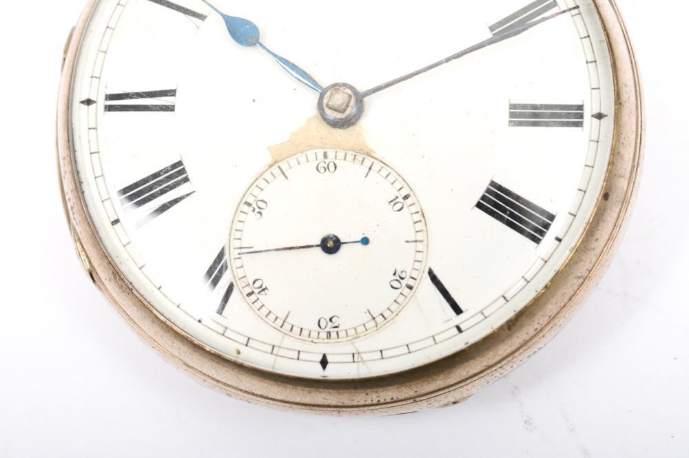 Antique Sterling Silver 1865 London Pocket Watch