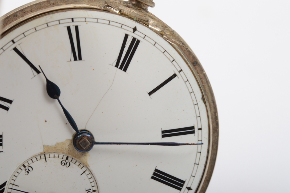 Antique Sterling Silver 1865 London Pocket Watch