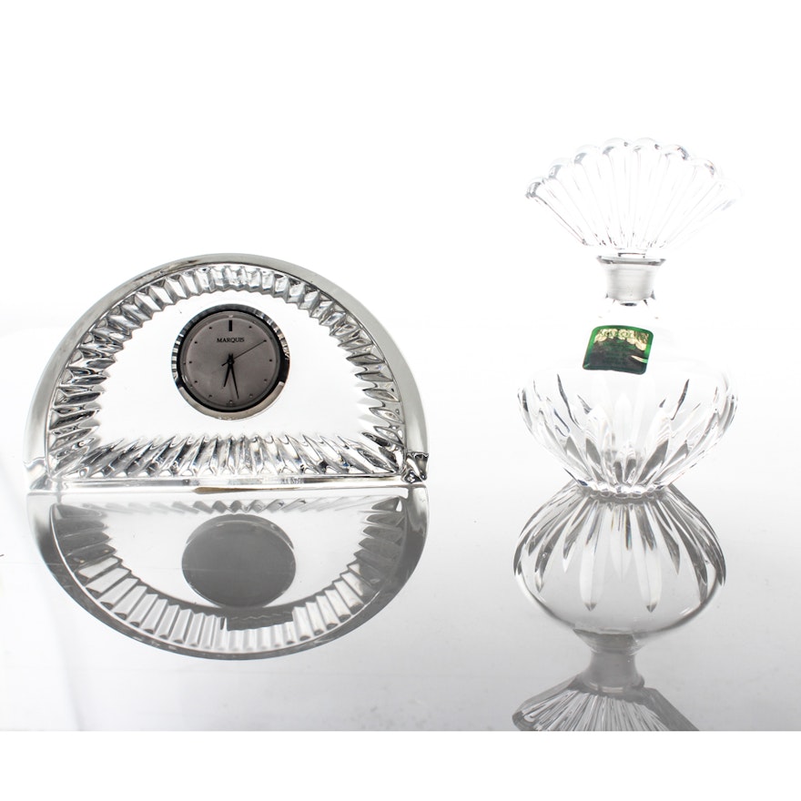 "Marquis" by Waterford Perfume Bottle and Clock