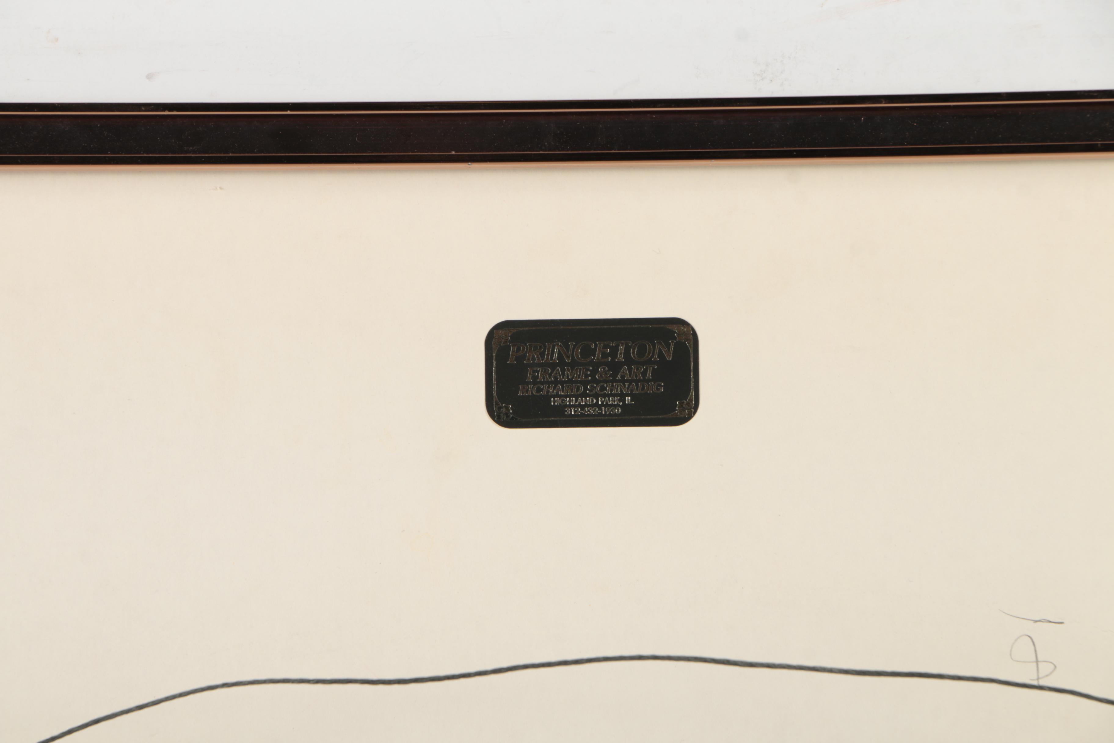 Indian Gouache and Ink Painting on Fabric of Krishna Surrounded by Figures