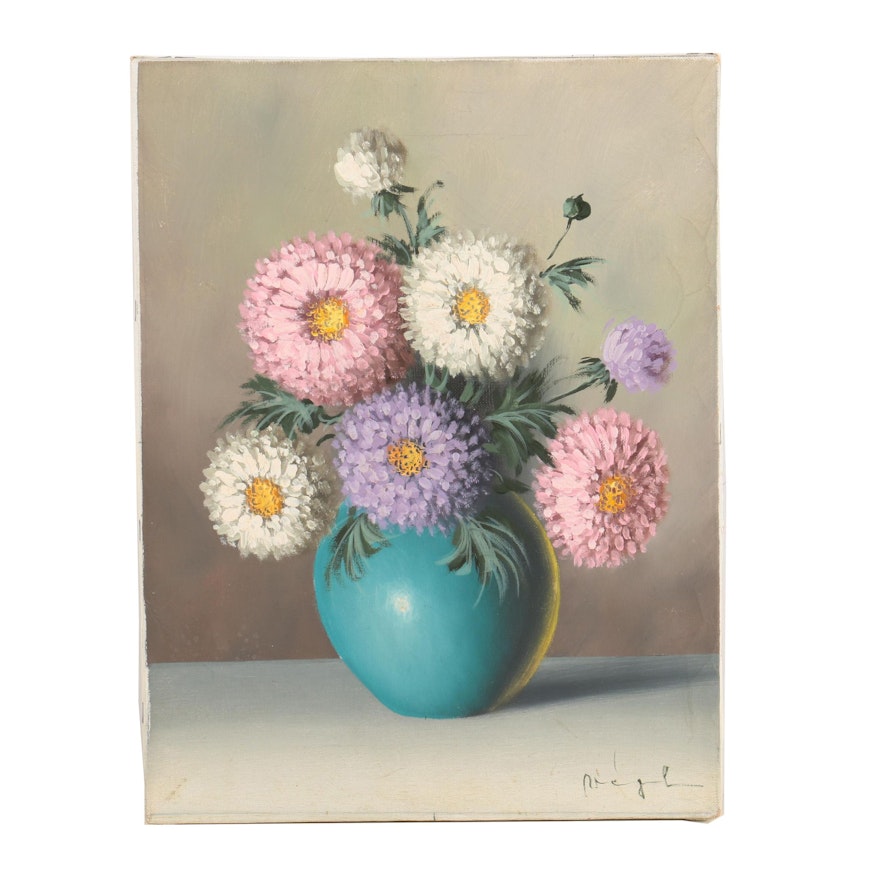 Oil Painting on Canvas of Chrysanthemums
