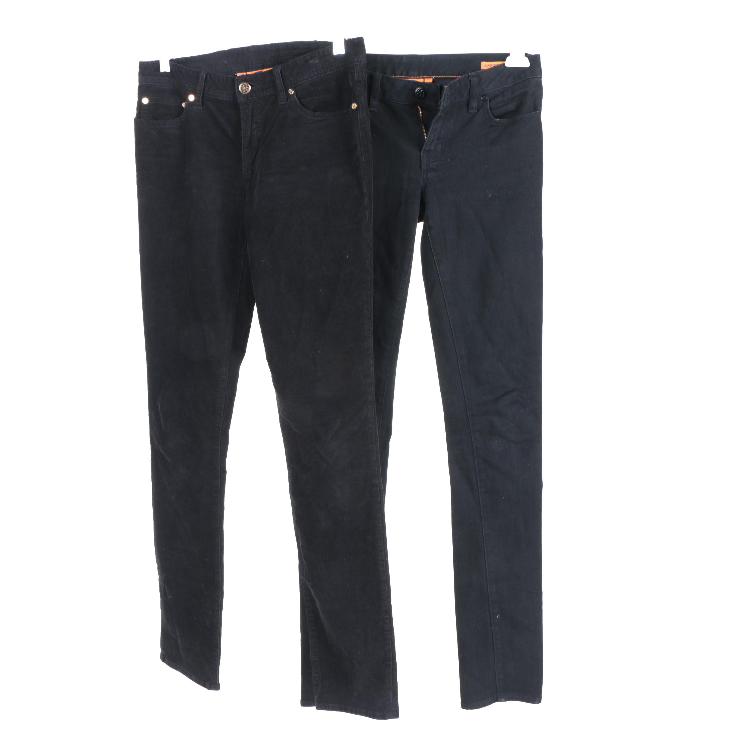 Tory Burch Corduroy and Denim Pants