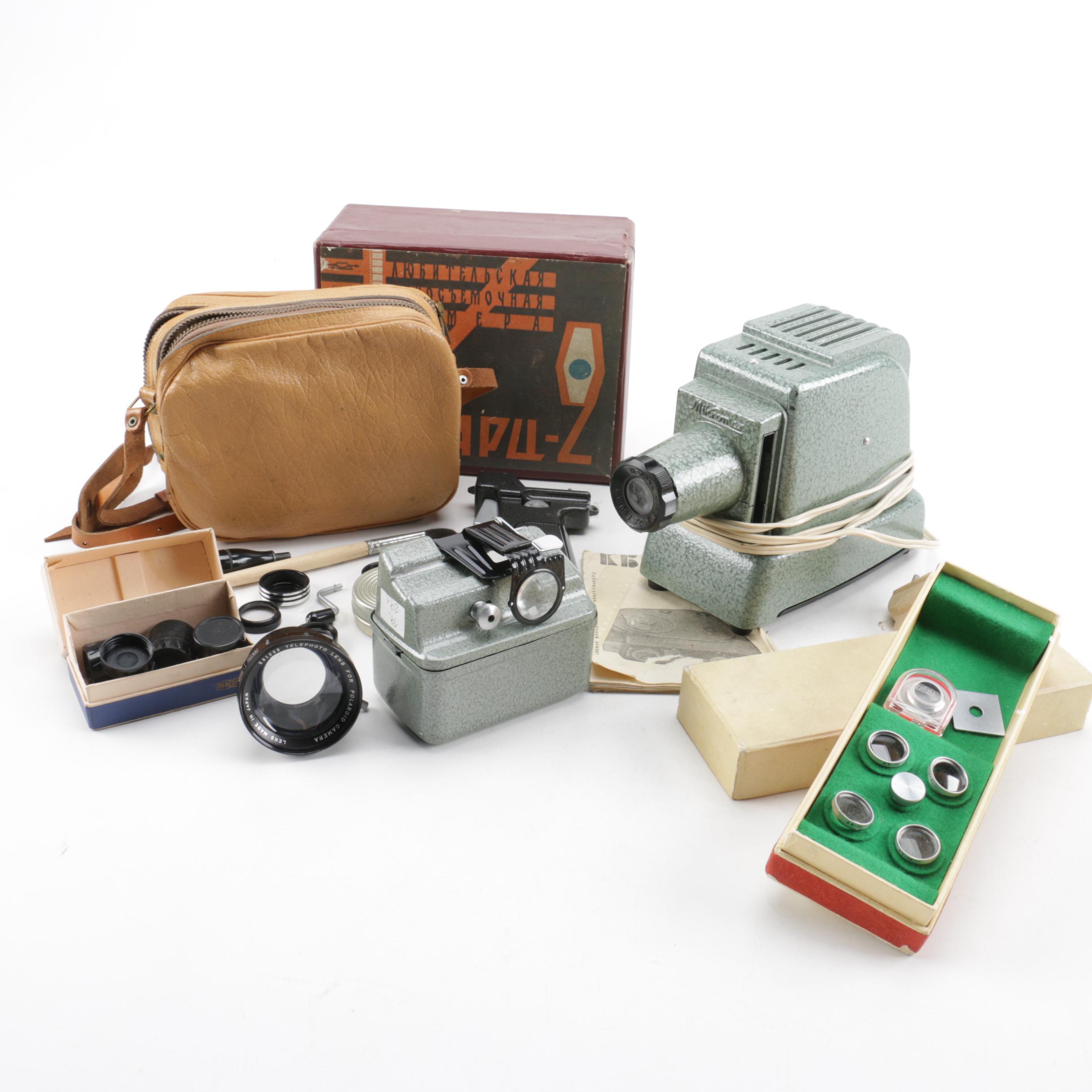 Mikroma Slide Projector and Accessories