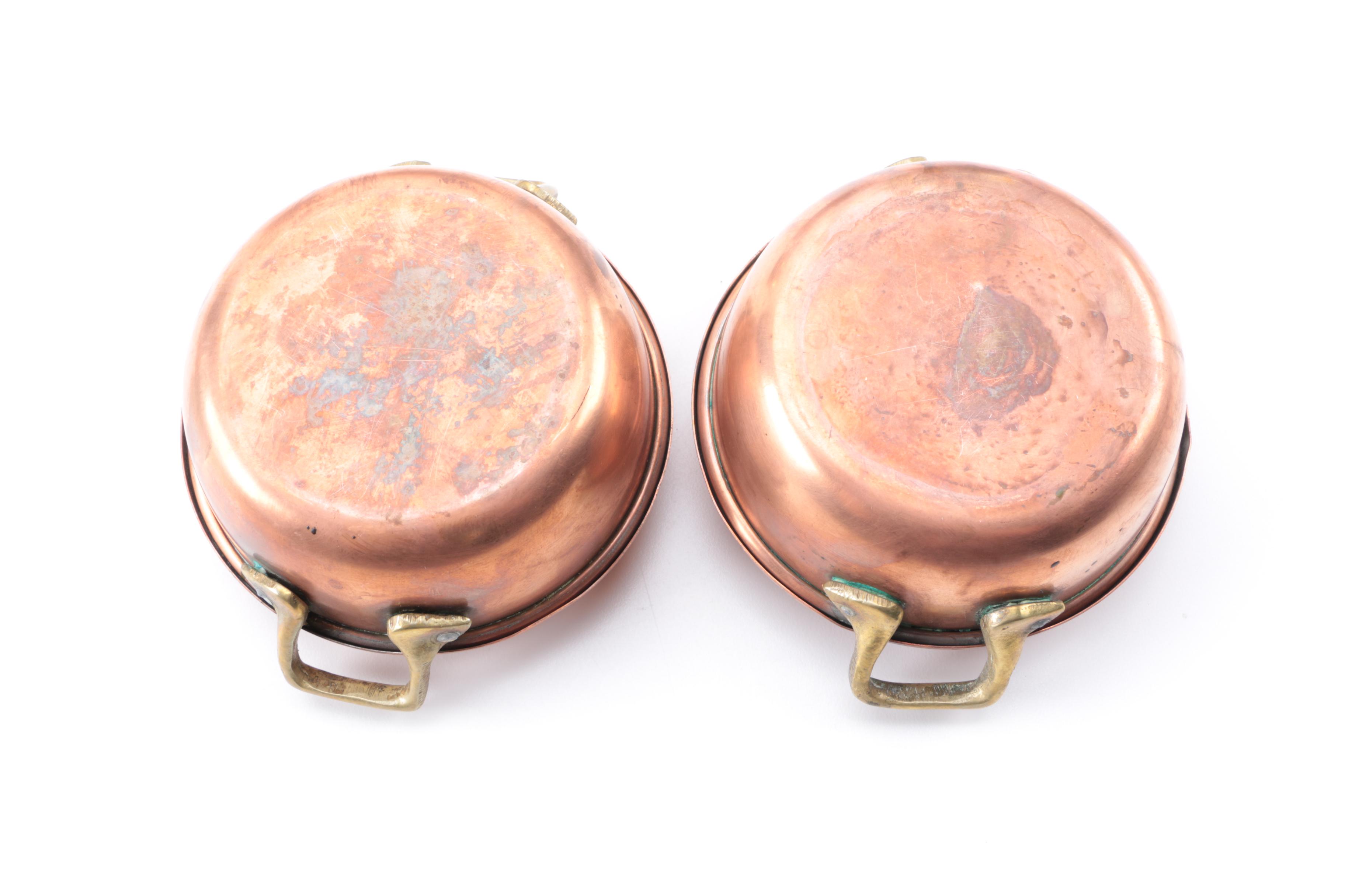 Assortment of Vintage Copper Cookware and Serveware