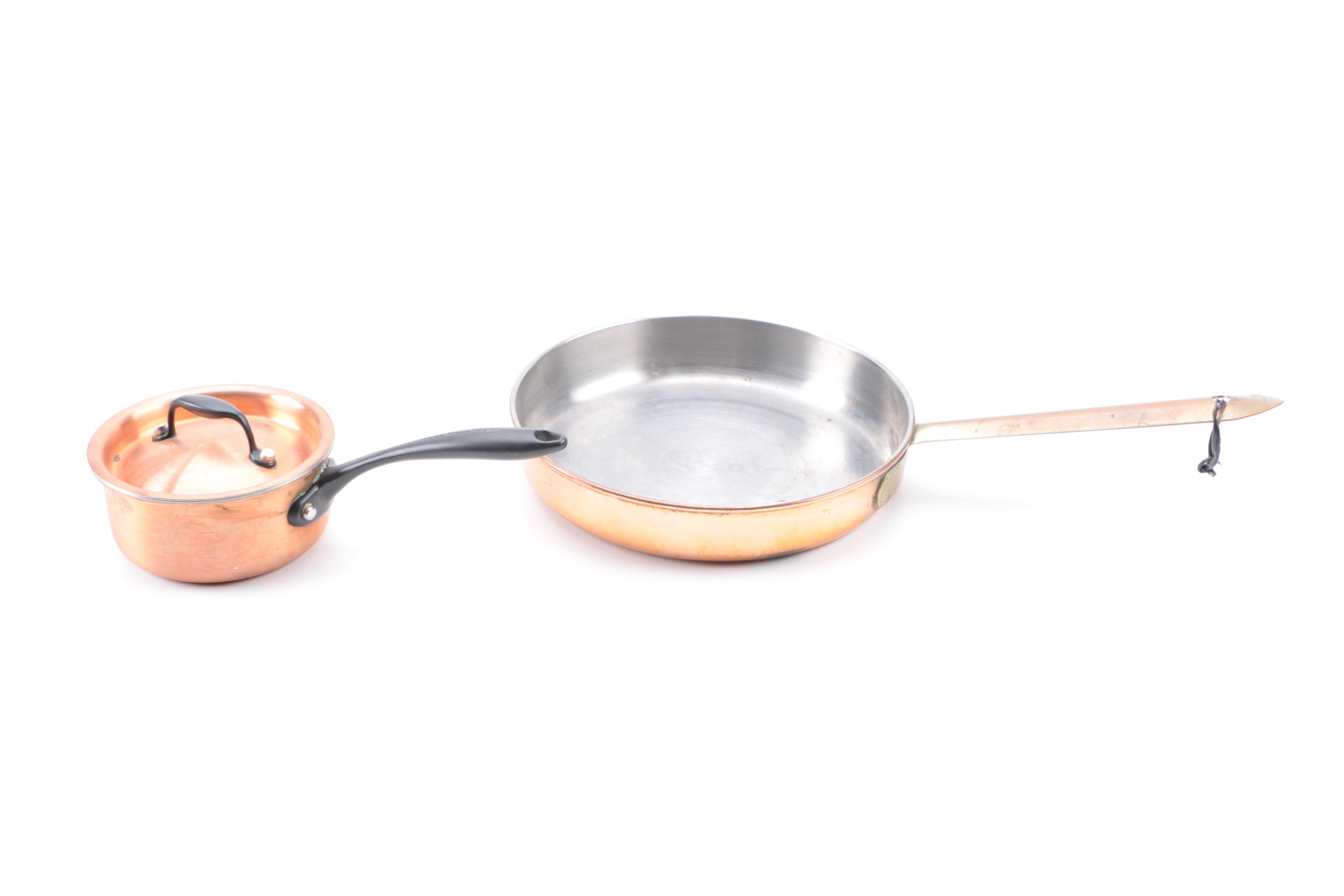 Assortment of Vintage Copper Cookware and Serveware