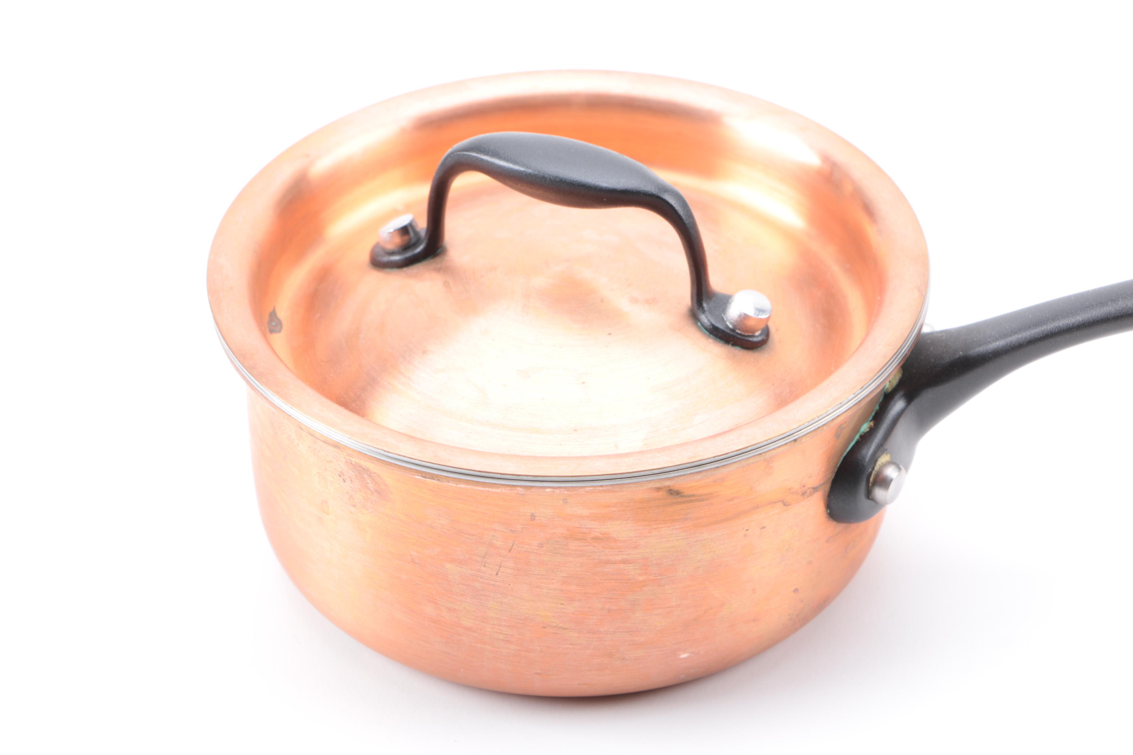 Assortment of Vintage Copper Cookware and Serveware