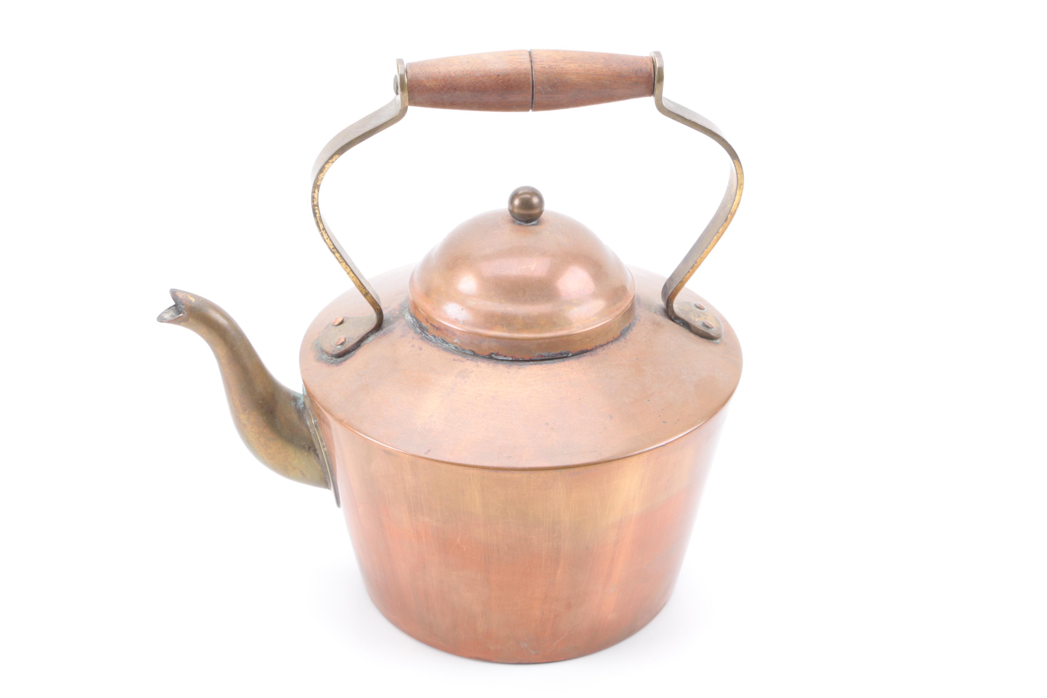 Assortment of Vintage Copper Cookware and Serveware