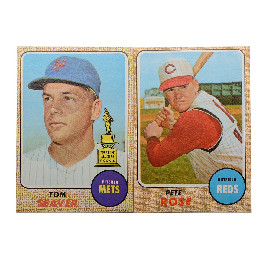 1968 Pete Rose and Tom Seaver Topps Baseball Cards