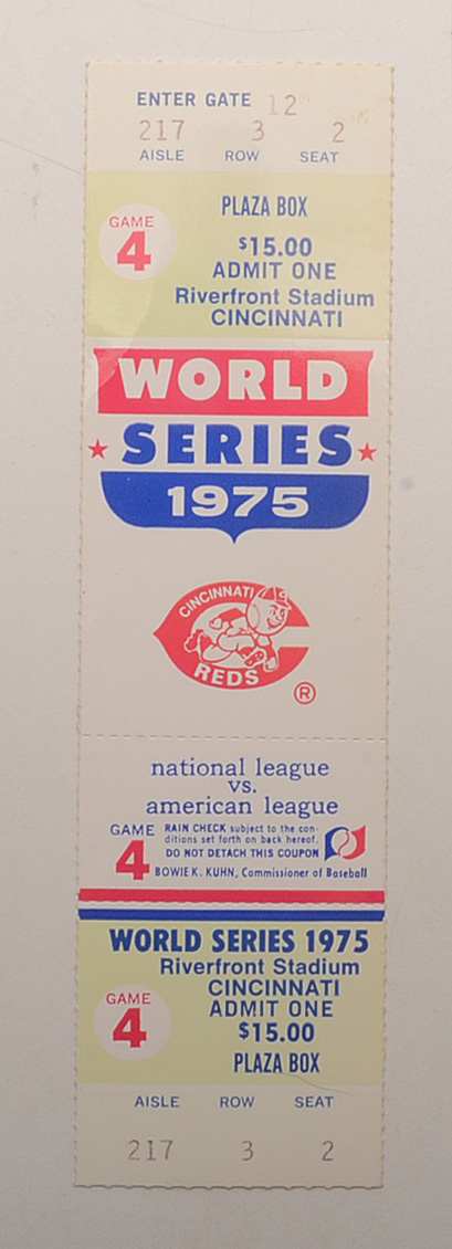 Pair Of Authentic 1975 World Series Tickets, One Complete