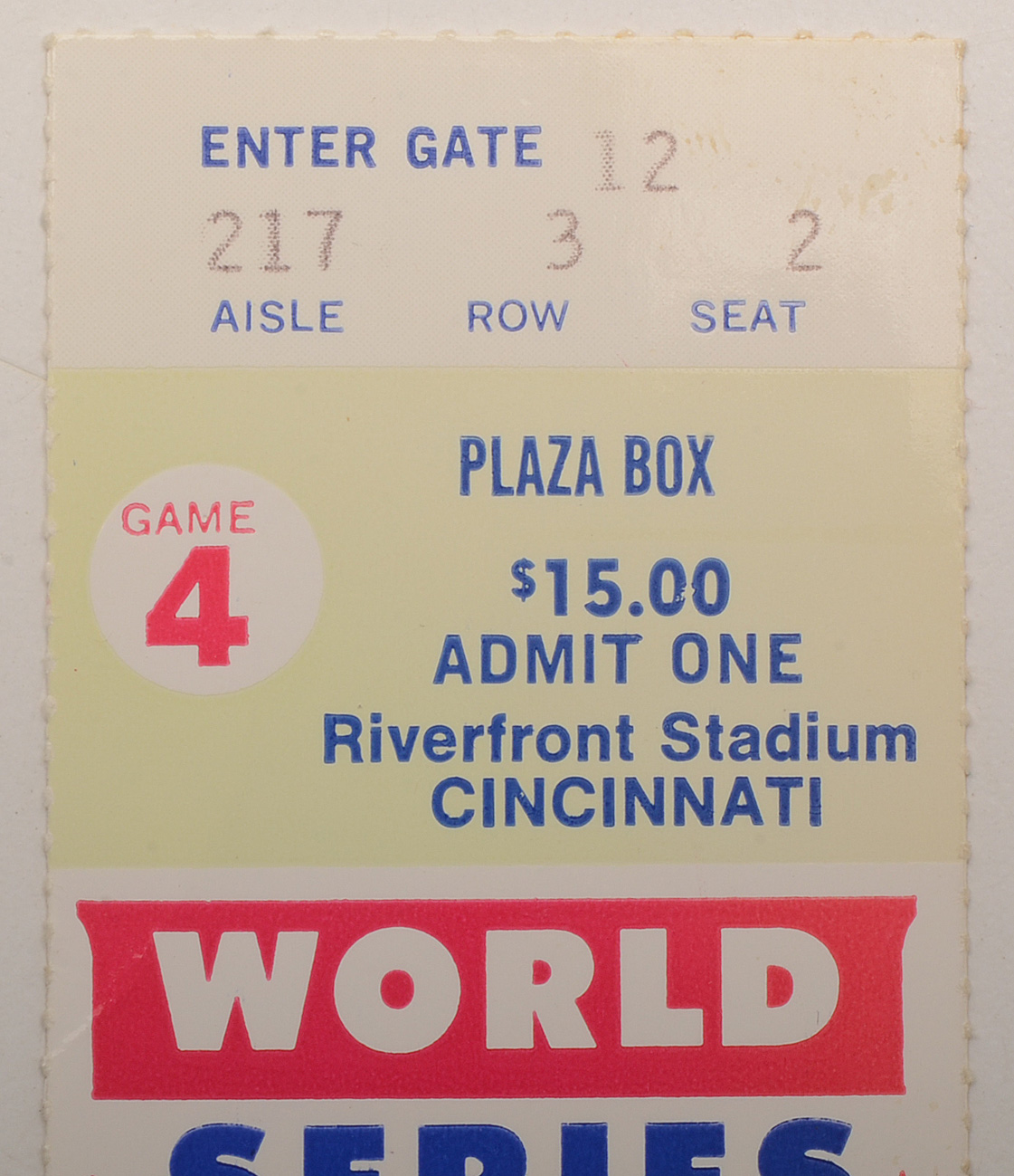 Pair Of Authentic 1975 World Series Tickets, One Complete