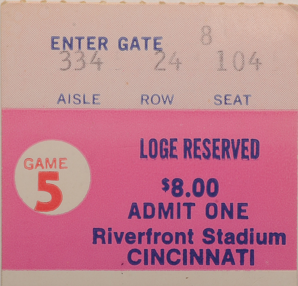 Pair Of Authentic 1975 World Series Tickets, One Complete