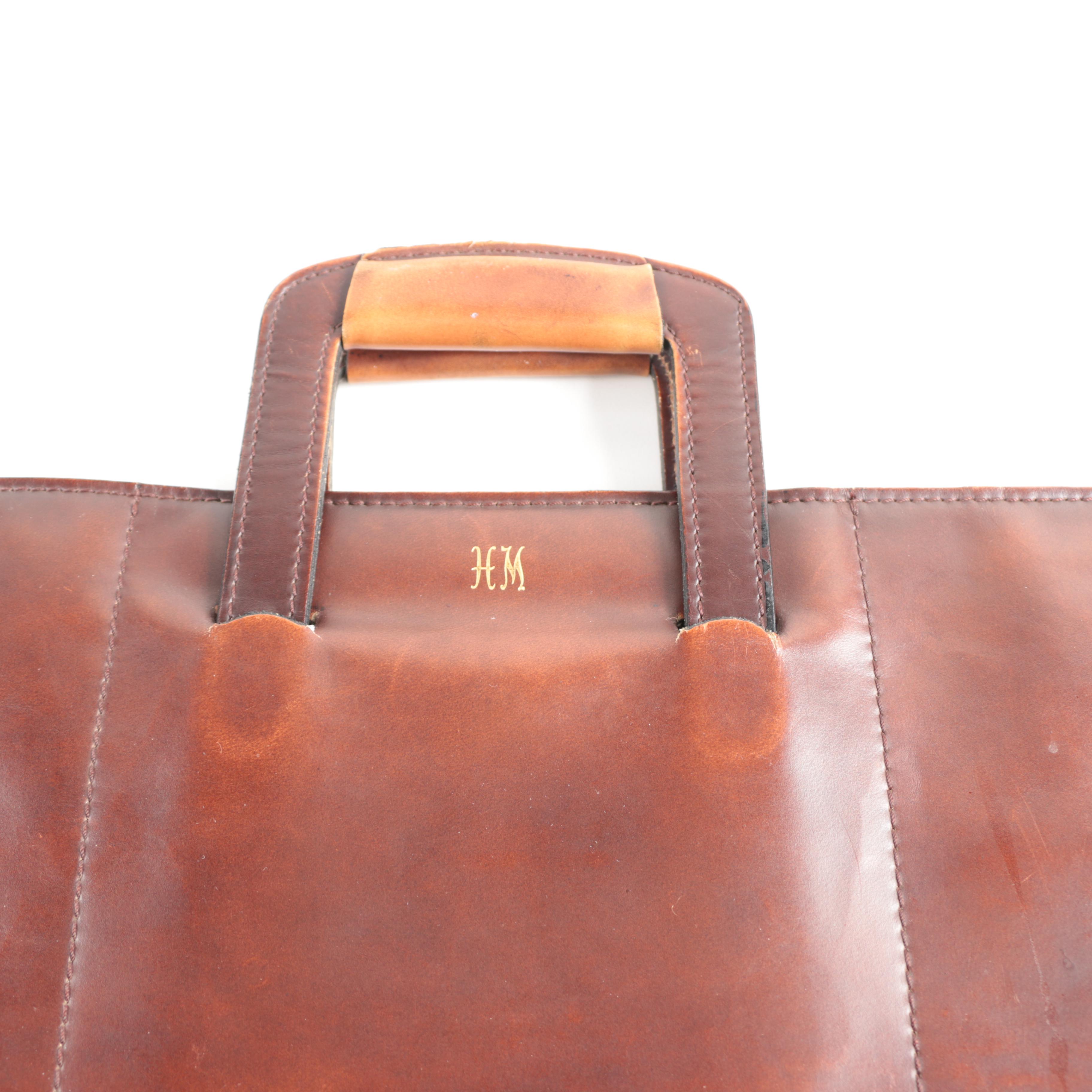Vintage Brown Leather Briefcase EBTH