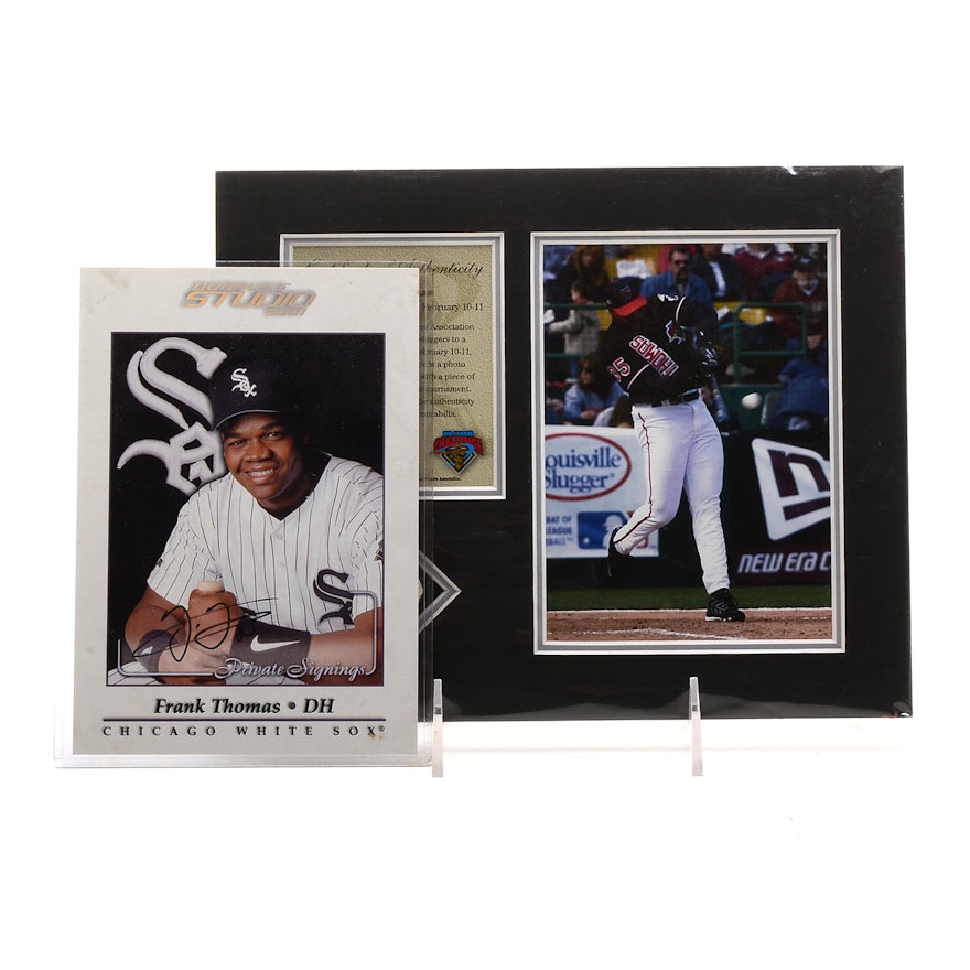 Frank Thomas Certified Signed Items with Relic Display