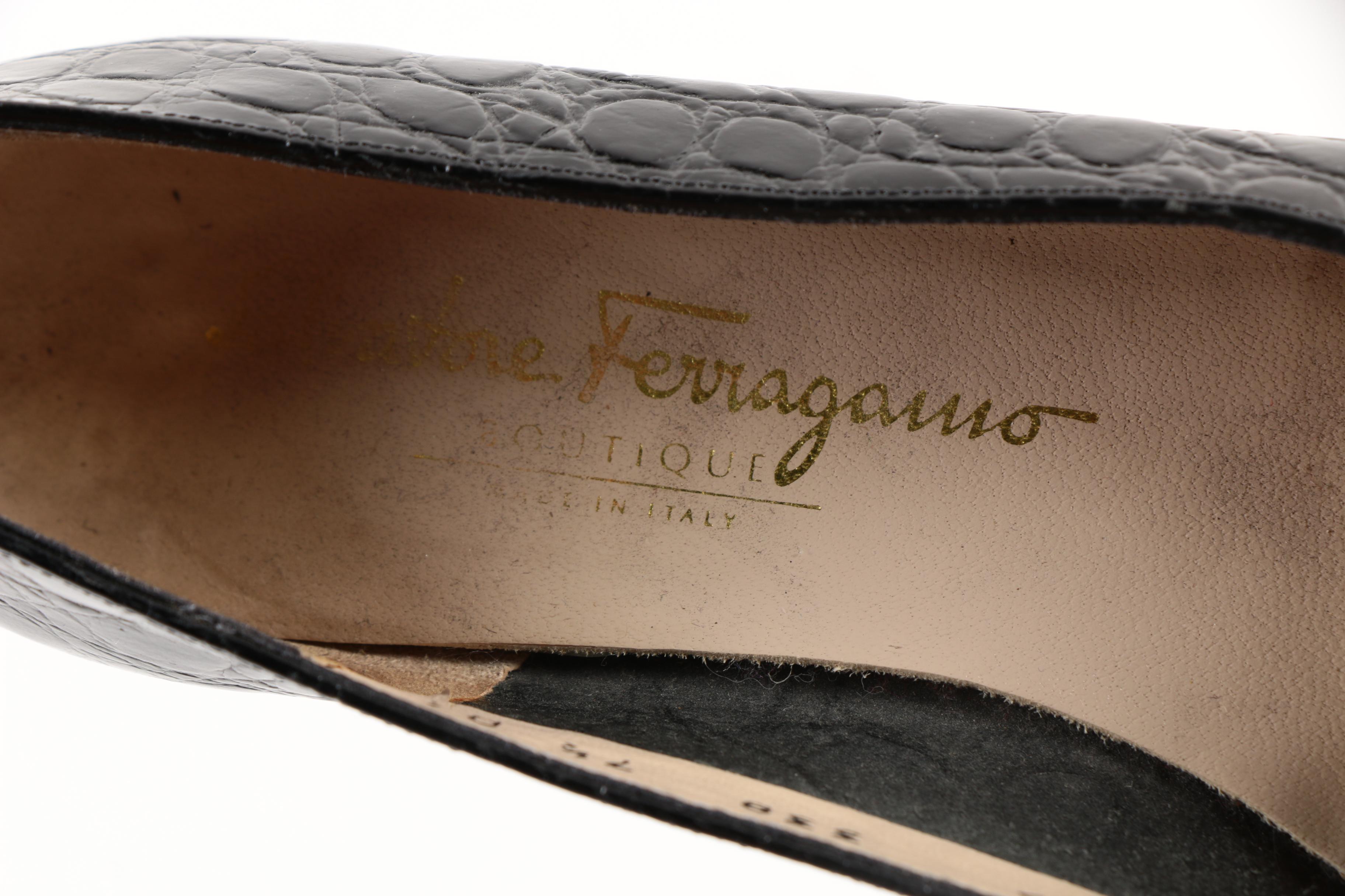 Salvatore Ferragamo Black Leather Pumps