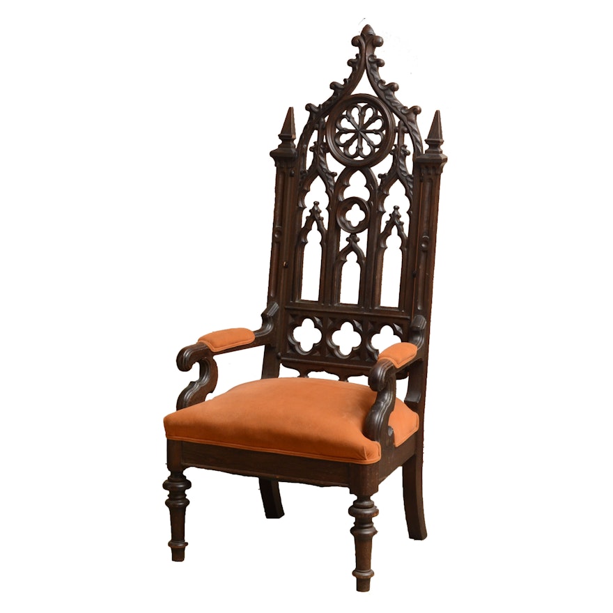 19th Century Gothic Revival Arm Chair