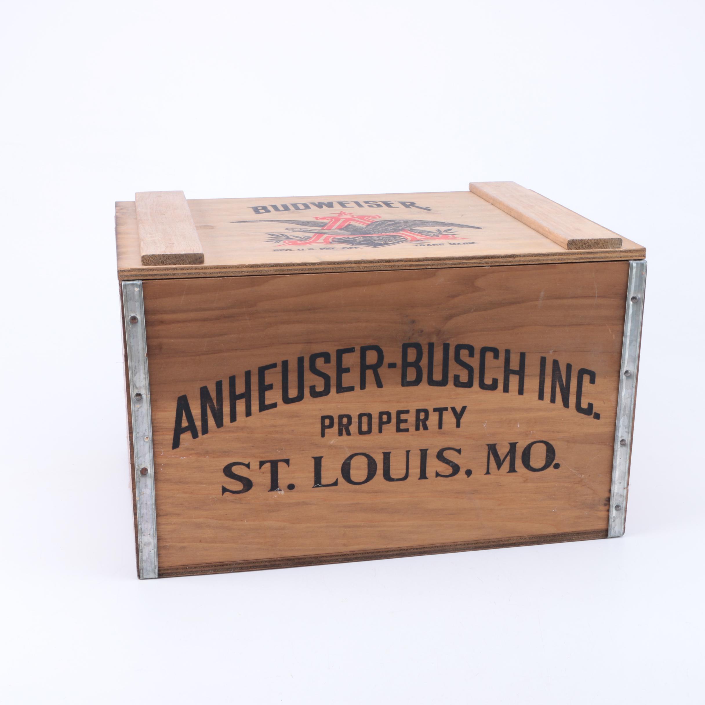 Anheuser-Busch Inc. Budweiser Wooden Crate