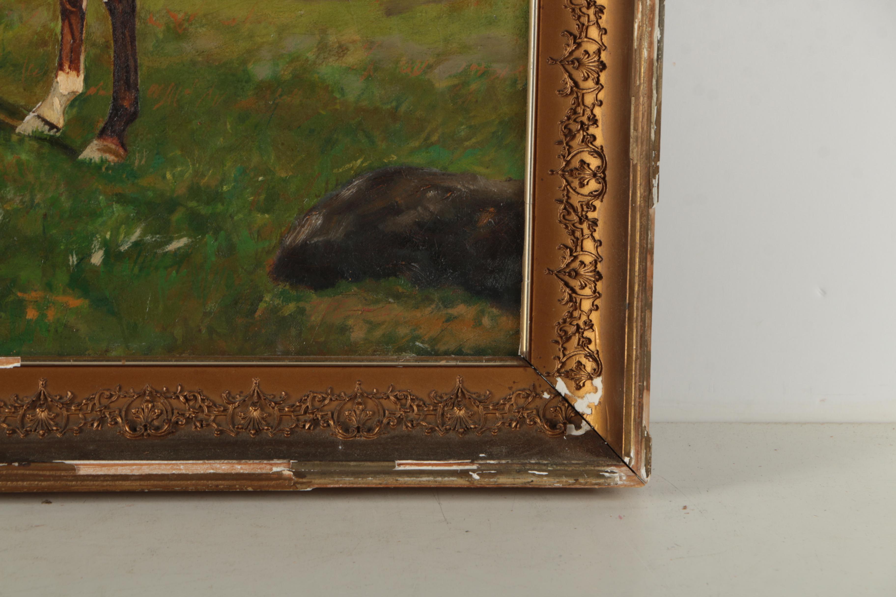 T. F. Emmons Oil Painting of a Thoroughbred "Hanover"