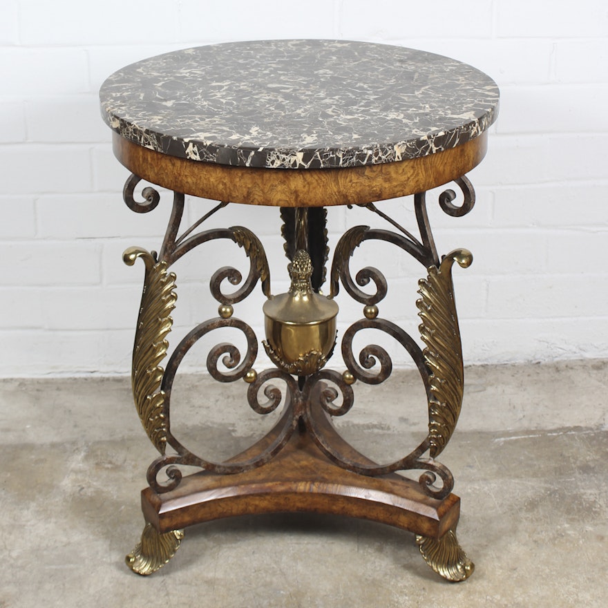 Empire Style Occasional Table with Marble Top by Maitland-Smith