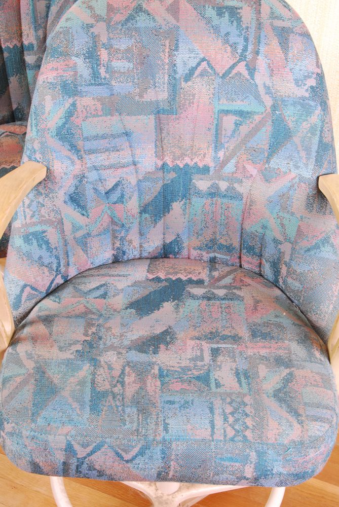 1980s Blond Oak Bar Chairs By Chromcraft