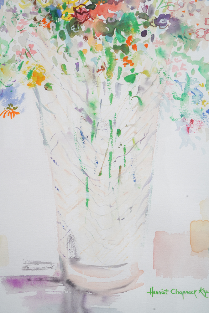 Harriet Chaprack Kapel Watercolor Painting of Flowers