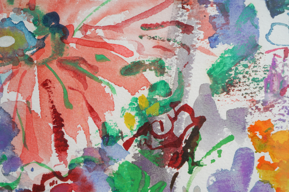 Harriet Chaprack Kapel Watercolor Painting of Flowers