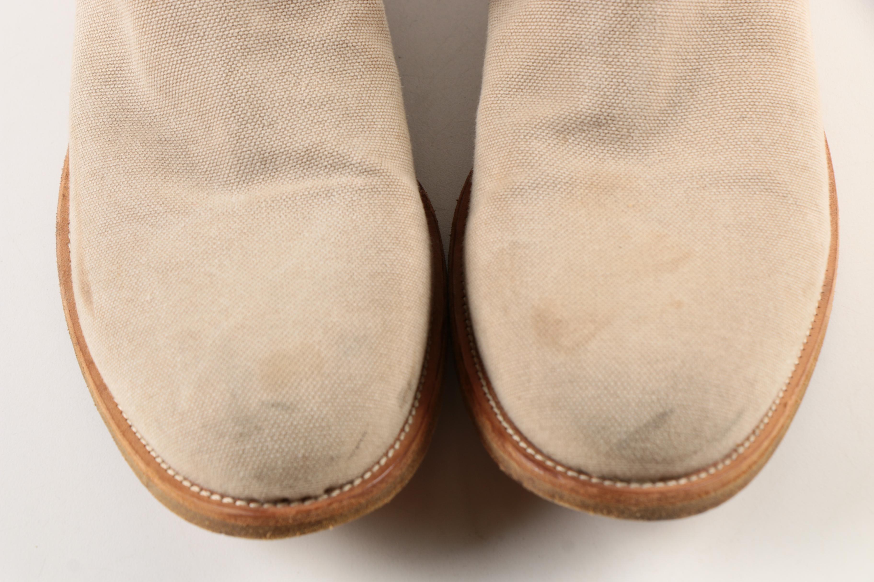 Prada Beige Canvas Boots