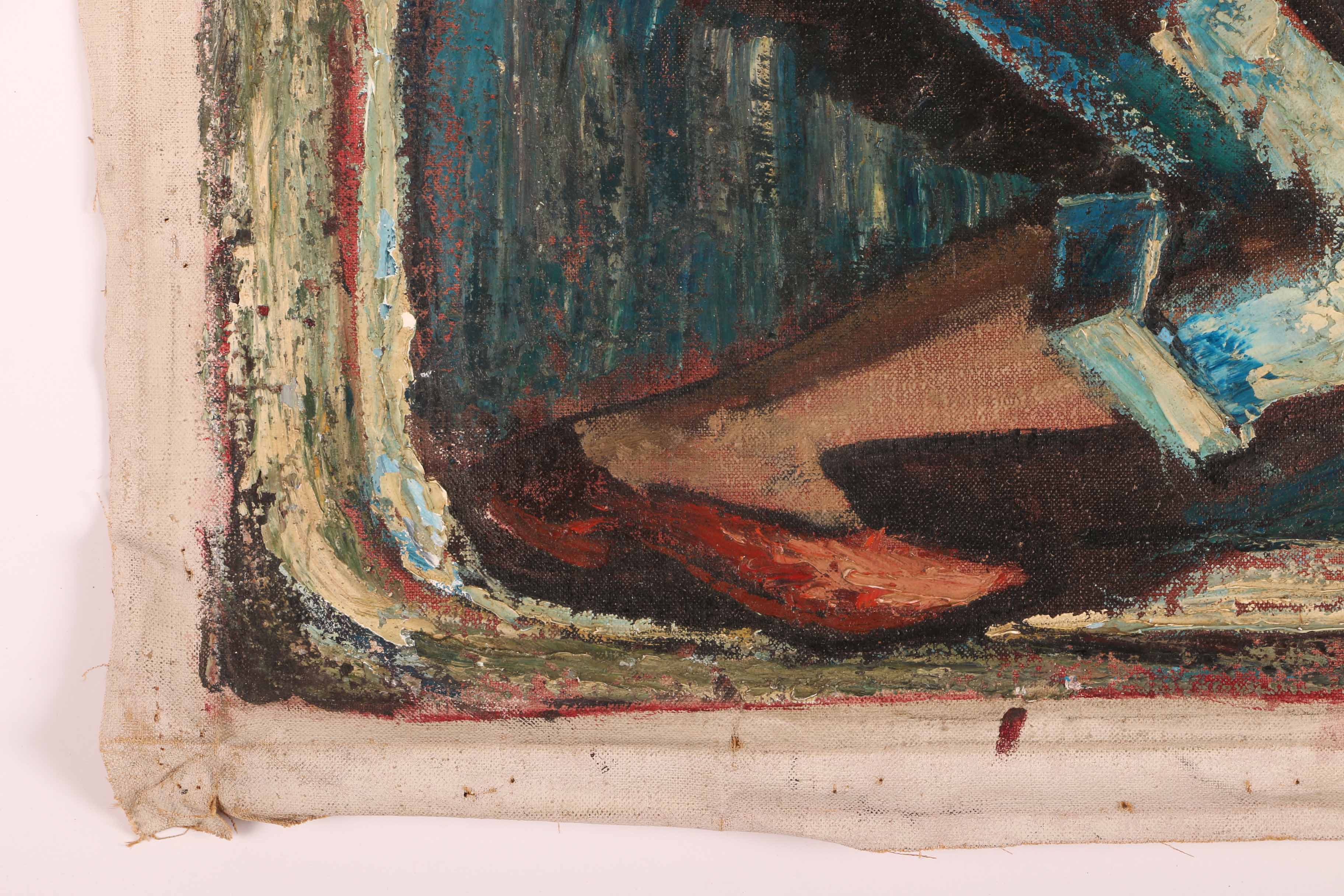 Albert Pels Original Oil Painting on Unstretched Canvas of a Couple Dancing